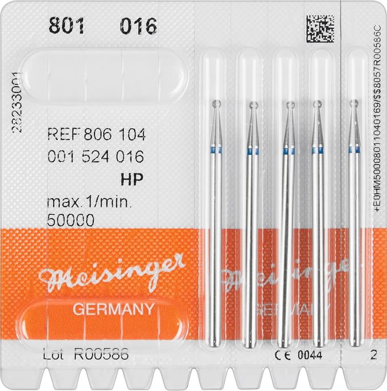 Diamanten 801  Packung  5 Stück blau mittel, HP, Figur 001 Rund, ISO 016