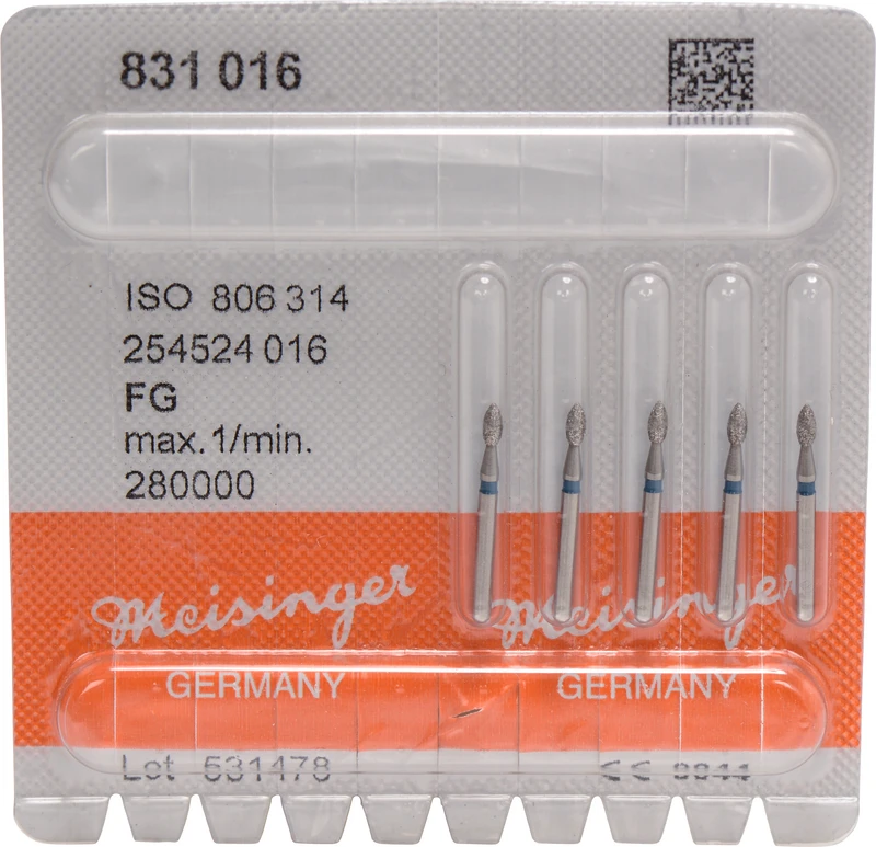Diamanten 831  Packung  5 Stück blau mittel, FG, Figur 254 Birne, 3,5 mm, ISO 016