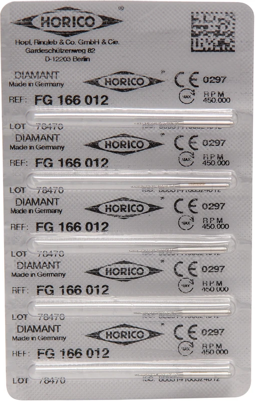 Diamantschleifer 166   Blister  5 Stück FG, Figur 166, 10 mm, ISO 012