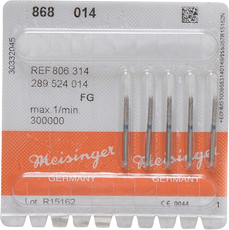 Diamanten 868  Packung  5 Stück blau mittel, FG, Figur 289 Torpedo, 8 mm, ISO 014