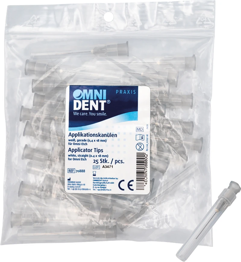 OmniEtch Applikationskanüle  Packung  25 Stück weiß, gerade
