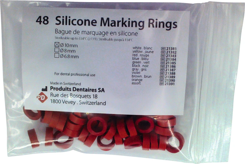 Markierungsringe  Packung  48 Stück rot, Ø 10 mm