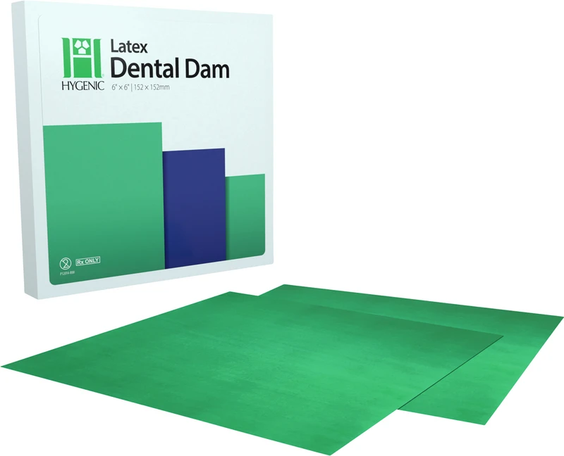 Hygenic® Latex Kofferdam   Packung  36 Stück 6  x 6   medium grün