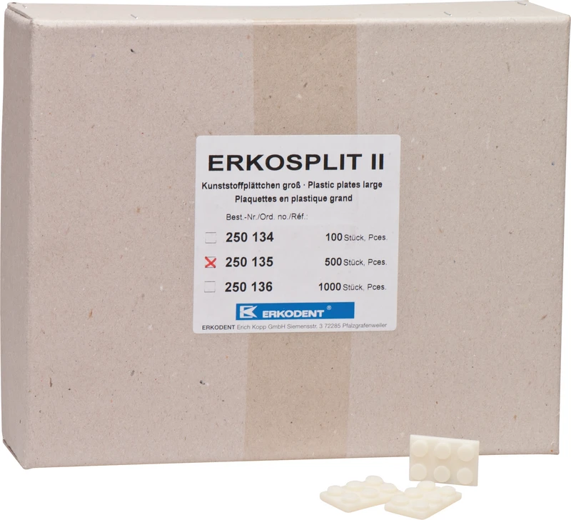 ERKOSPLIT II  Packung  500 Kunststoffplättchen groß