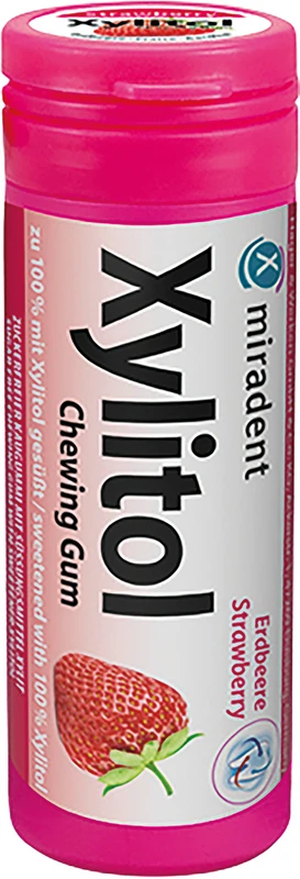 Xylitol Chewing Gum  Dose  30 Stück Erdbeere