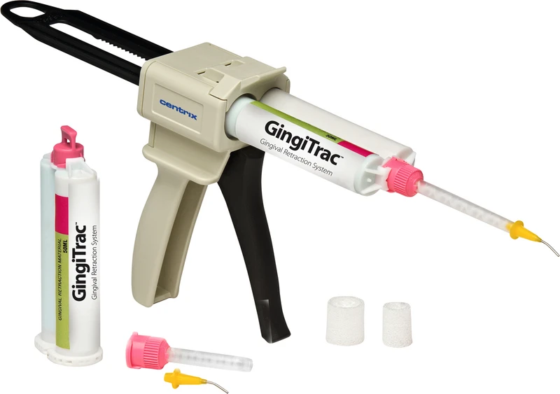 GingiTrac   Kit  Standard 1 Mischpistole, 2 Kartuschen, 40 Mischdüsen, 40 Spritzen, 60 GingiCaps