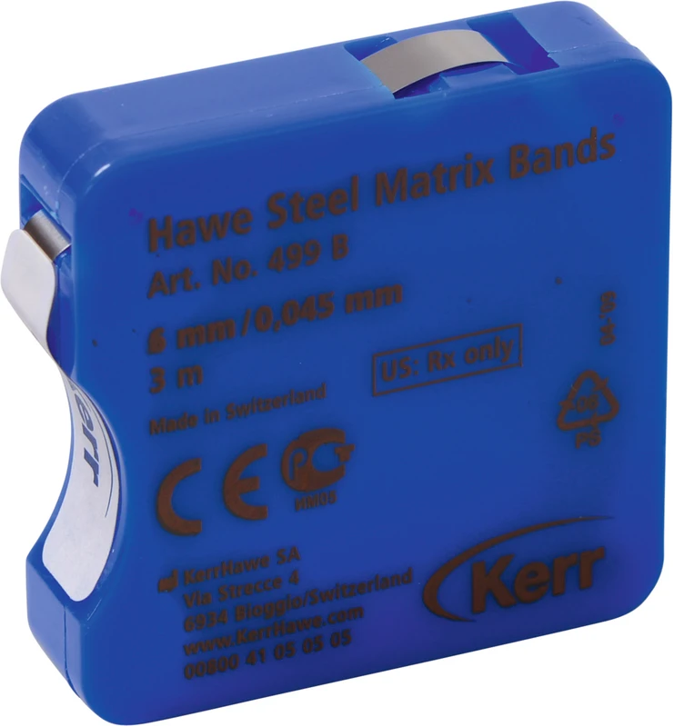 Stahl Matrizenbänder  Rolle  3 m Band Breite 6 mm, Stärke 0,045 mm