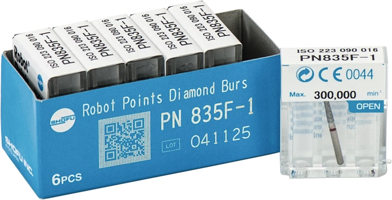 Robot Points FG  Packung  6 Stück rot fein, FG, Figur Konus Stirn rund, 9 mm, ISO 016