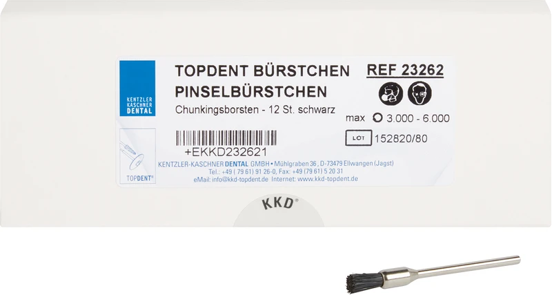 TOPDENT Pinselbürstchen  Packung  12 Stück HP, Chungkingborsten, schwarz