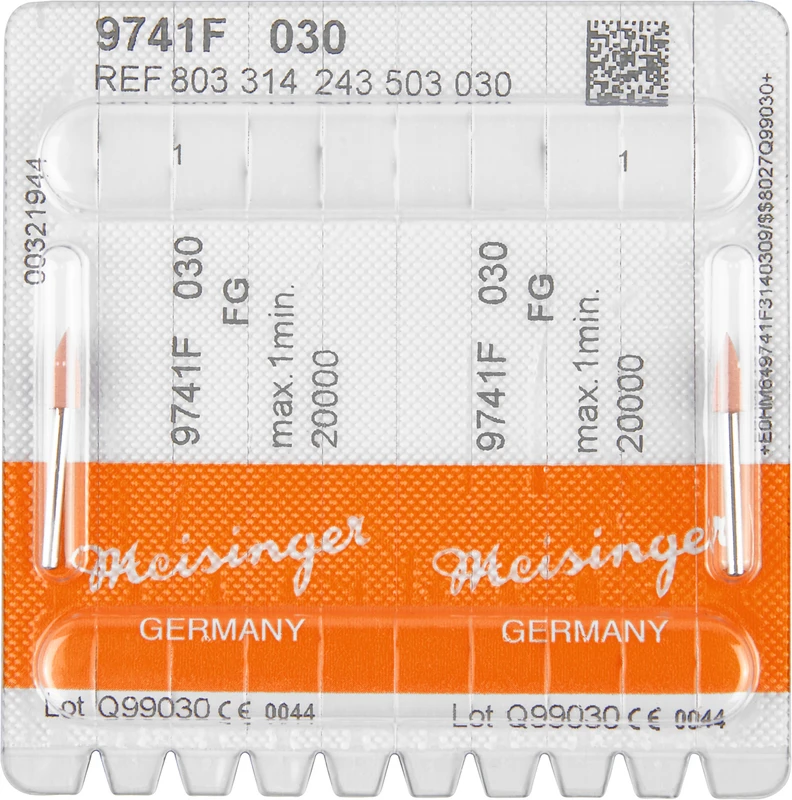 Diamantpolierer 9741  Packung  2 Stück rosa fein, RA, Figur 243, 7,5 mm, ISO 030