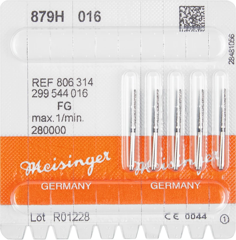 Diamanten 879  Packung  5 Stück schwarz super grob, FG, Figur 299 Torpedo konisch, 10 mm, ISO 016