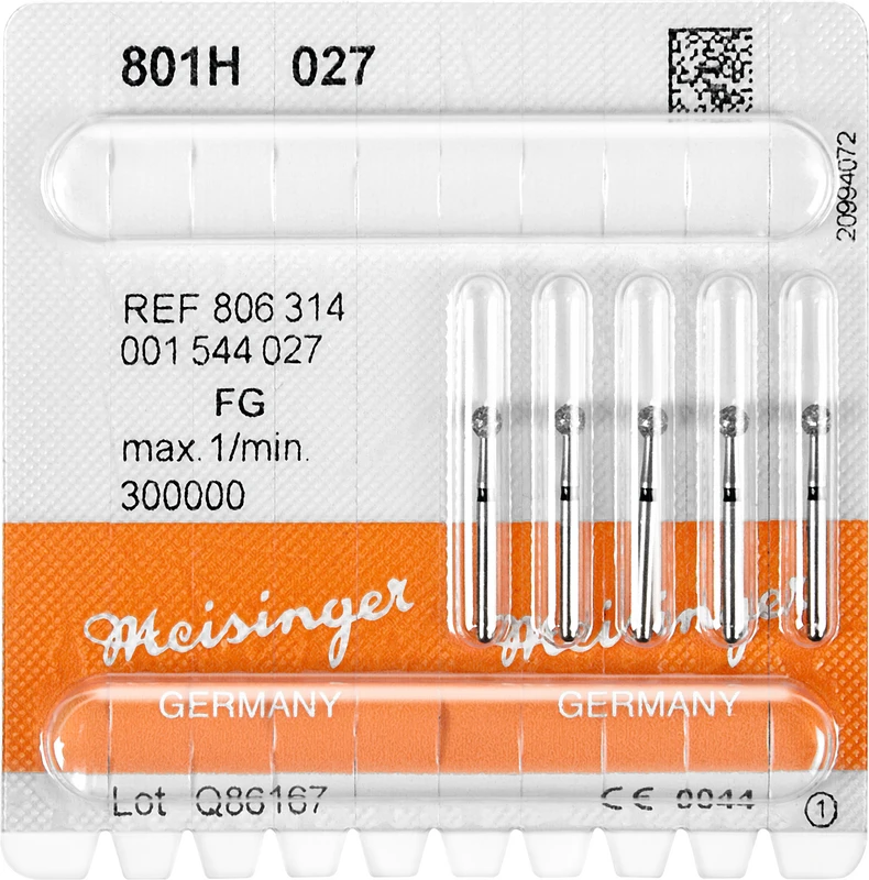 Diamanten 801  Packung  5 Stück schwarz super grob, FG, Figur 001 Rund, ISO 027