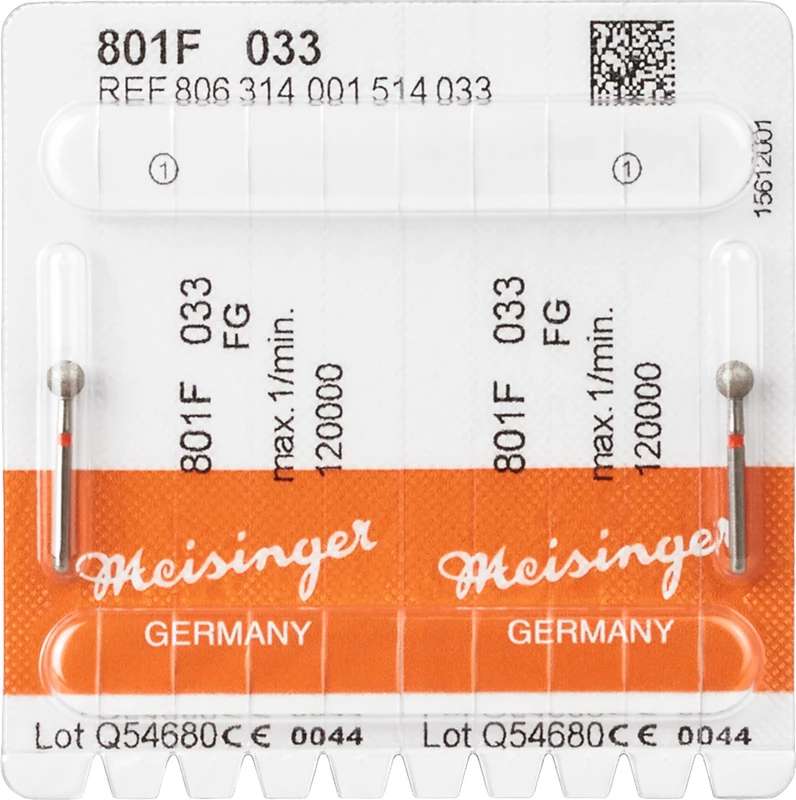 Diamanten 801  Packung  2 Stück rot fein, FG, Figur 001 Rund, ISO 033