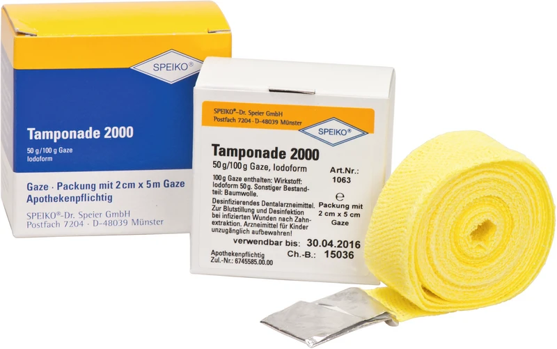 Tamponade 2000 Iodoformgetränkt  Packung  5 m Tamponade 2 cm