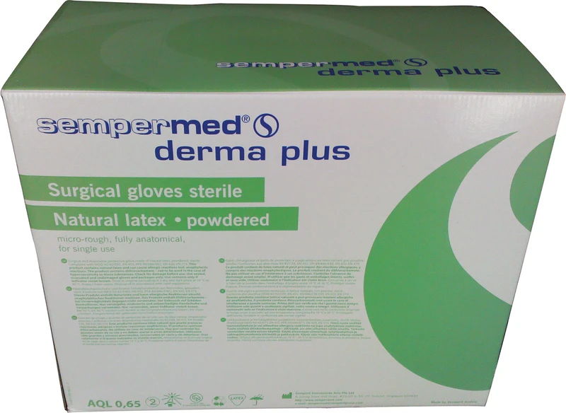 Sempermed® derma plus  Packung  50 Paar leicht gepudert, naturweiß, Größe 7
