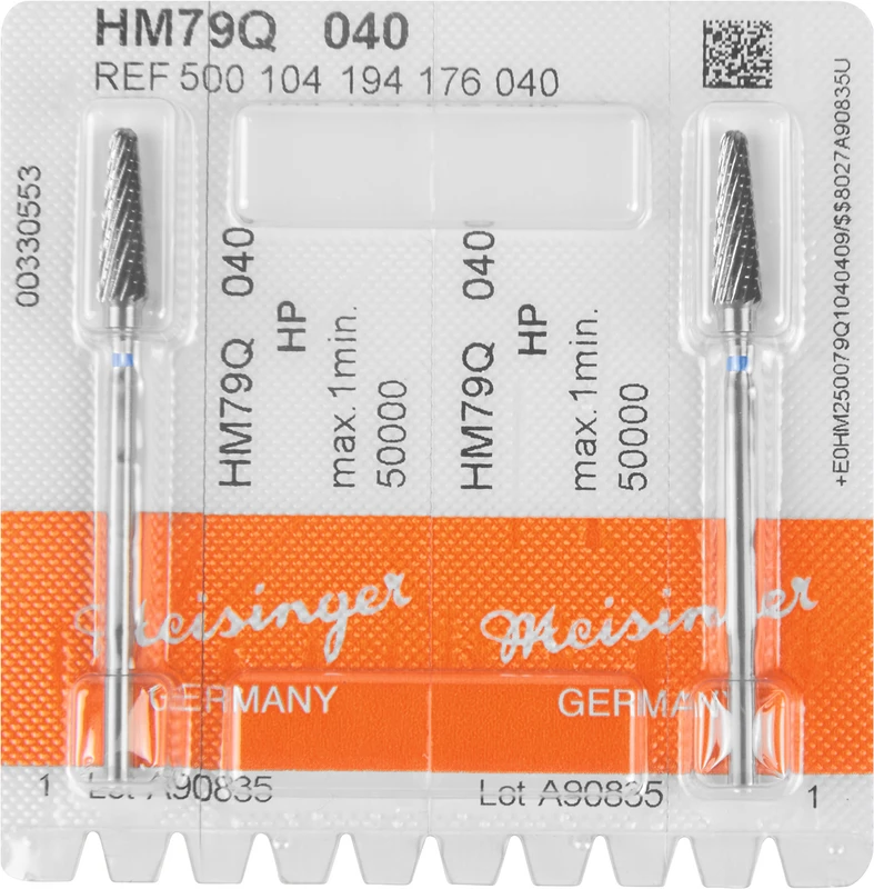 HM-Fräser Q  Packung  2 Stück Querhiebverzahnt, blau standard, HP, Figur 194, ISO 040