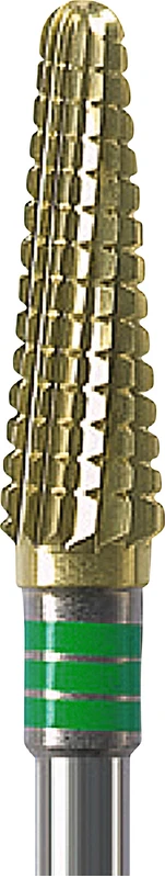 HM-Fräser Schliff 75AC  Stück  ZrN-Besch., Einfach m. Querhieb, grün grob, HP, Fig.194, 13 mm, ISO 040