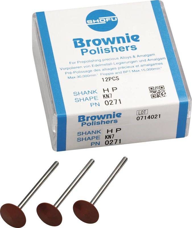 Silikonpolierer  Packung  12 Stück braun, HP, Figur KN7, ISO 125