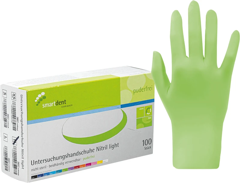 smart Nitrilhandschuhe light  Packung  100 Stück puderfrei, lime, S