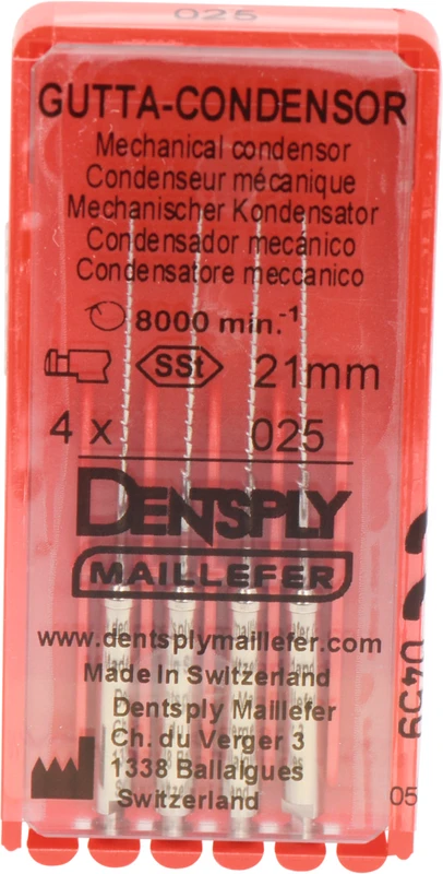 Gutta-Condensor  Packung  4 Stück 21 mm, ISO 025