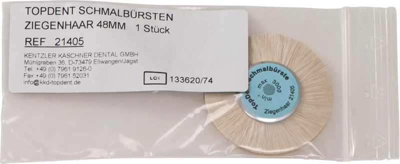 TOPDENT Schmalbürste Ziegenhaar  Stück  Ziegenhaar 12 mm, weich, Ø 48 mm