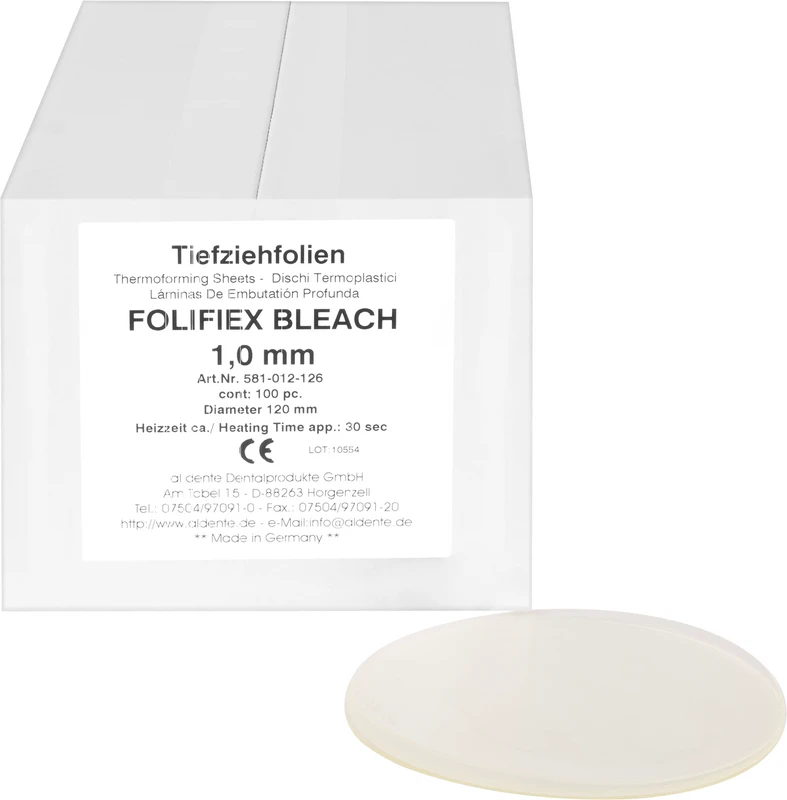 Foliflex  Packung  100 Stück bleach transparent, Ø 120 mm, Stärke 1 mm
