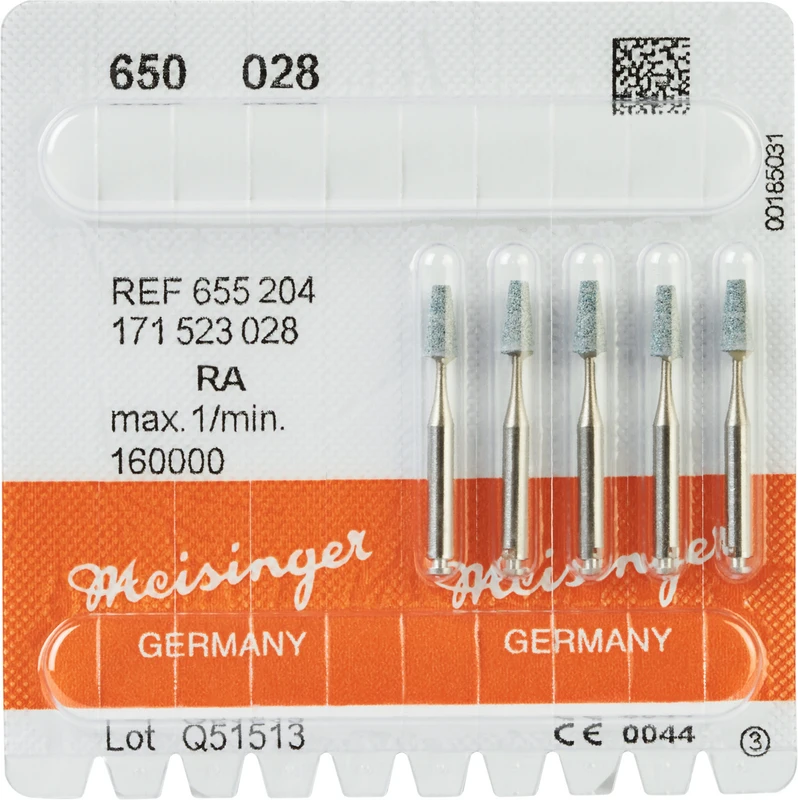 Keramische Schleifer 650  Packung  5 Stück grün mittel, RA, Figur 171, 6 mm, ISO 028