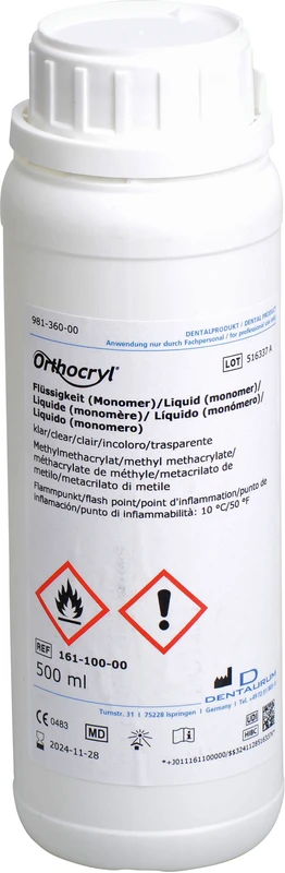 Orthocryl® Flüssigkeit  Flasche  500 ml Flüssigkeit klar