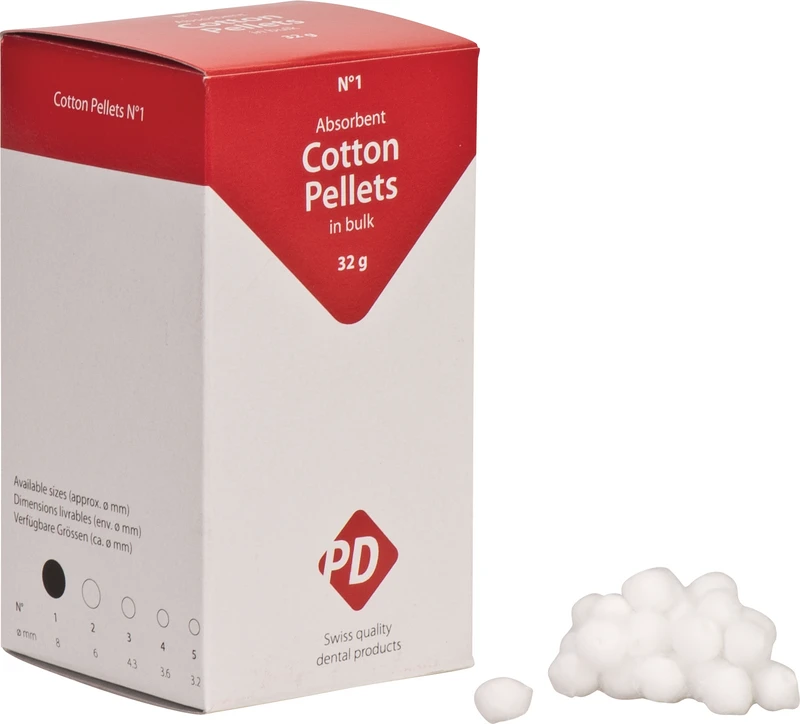 PD Wattekügelchen  Bulkpackung  32 g Ø 8 mm, Größe 1
