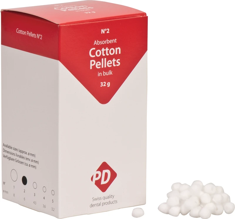 PD Wattekügelchen  Bulkpackung  32 g Ø 6 mm, Größe 2