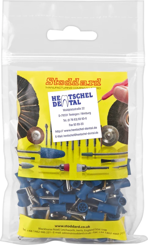 SMART Line Gummipolierer  Packung  100 Stück latexfrei, RA, blau hart, 10 mm