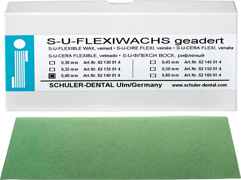 S-U-Flexiwachs  Packung  15 Stück geadert, Stärke 0,4 mm
