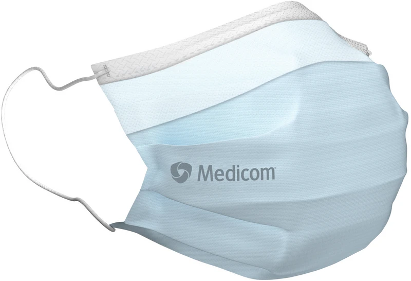 Medicom® SafeMask® SofSkin® fog-free medizinischer Mundschutz  Packung  50 Stück blau, mit Ohrschlaufe