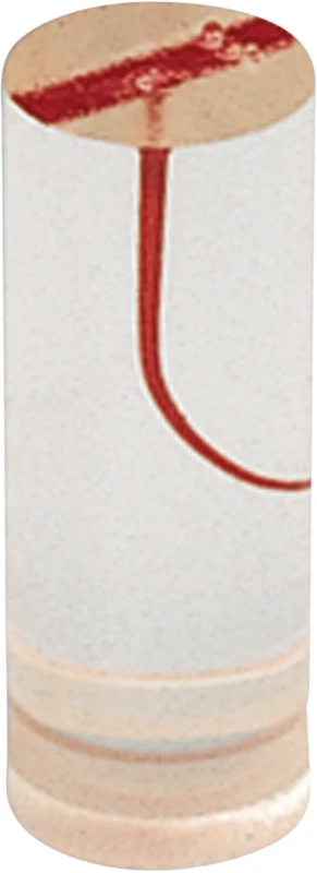 Endo-Trainer  Stück  mit roter Wurzelkanalwandung, Wurzelkanalkrümmung 30°