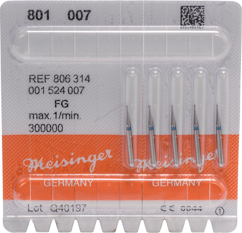 Diamanten 801  Packung  5 Stück blau mittel, FG, Figur 001 Rund, ISO 007