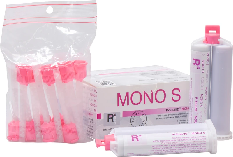 R-SI-LINE® MONO S  Packung  2 x 50 ml Doppelkartusche, 12 Mischkanülen SN