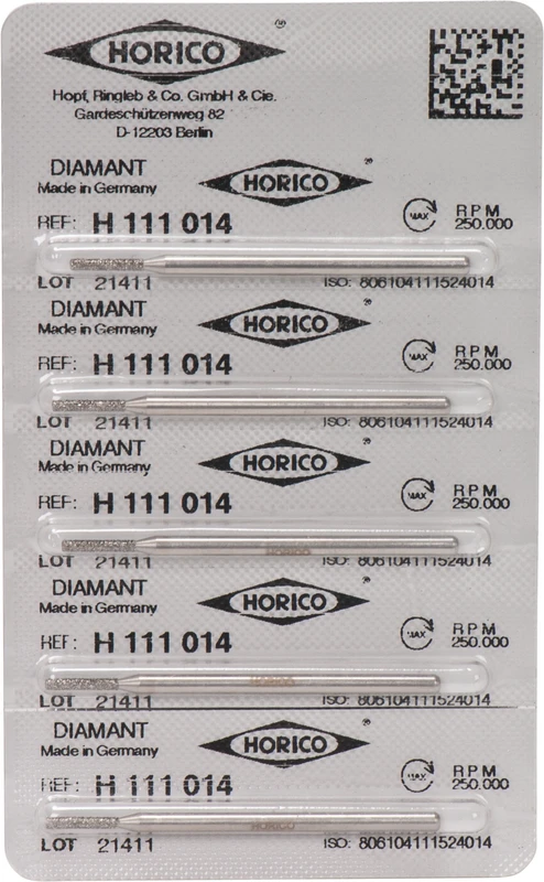 Diamantschleifer H 111  Packung  5 Stück HP, Figur 111, 8 mm, ISO 014