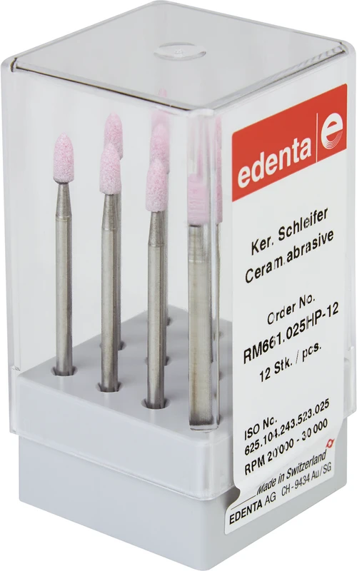 Keramische Schleifer R  Packung  12 Stück rosa mittel, HP, Figur 243, 7 mm, ISO 025
