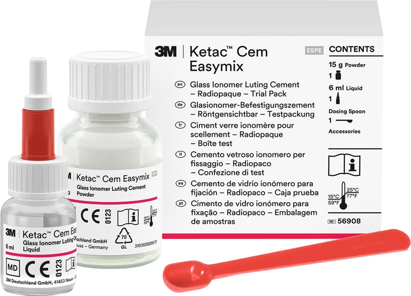 Ketac Cem Easymix   Trial Pack  15 g Pulver, 6 ml Flüssigkeit, 1 Pipette, 1 Messlöffel