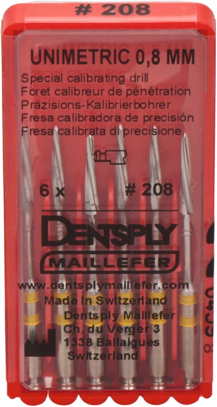 UNIMETRIC Kalibrierbohrer  Packung  6 Bohrer, gelb, Gr. 208