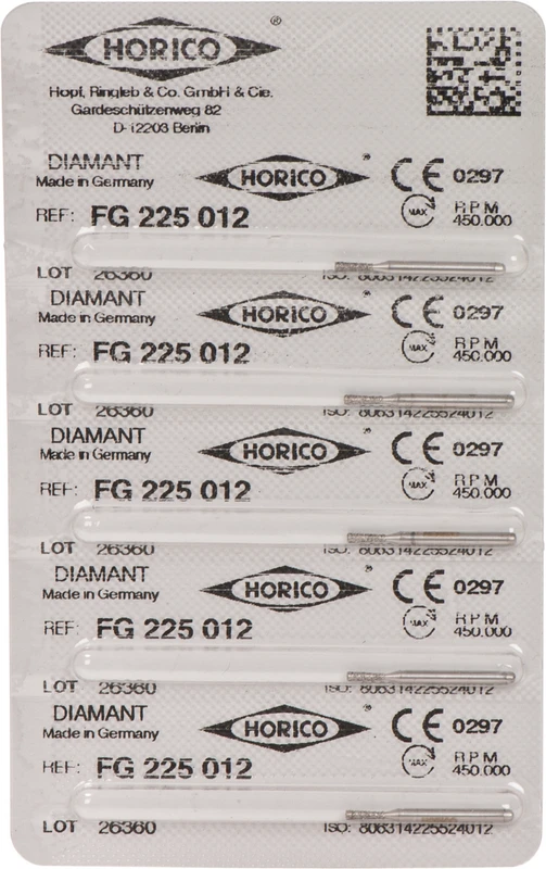 Diamantschleifer 225  Packung  5 Stück FG, Figur 225, 4 mm, ISO 012