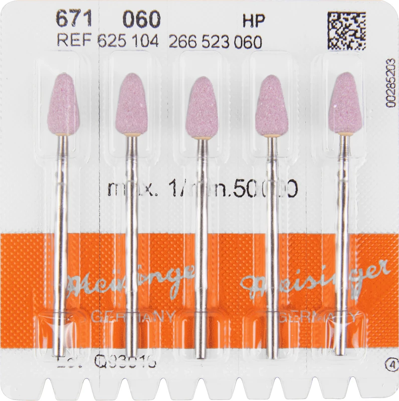 Keramische Schleifer 671  Packung  5 Stück rosa mittel, HP, Figur 266, 10 mm, ISO 060