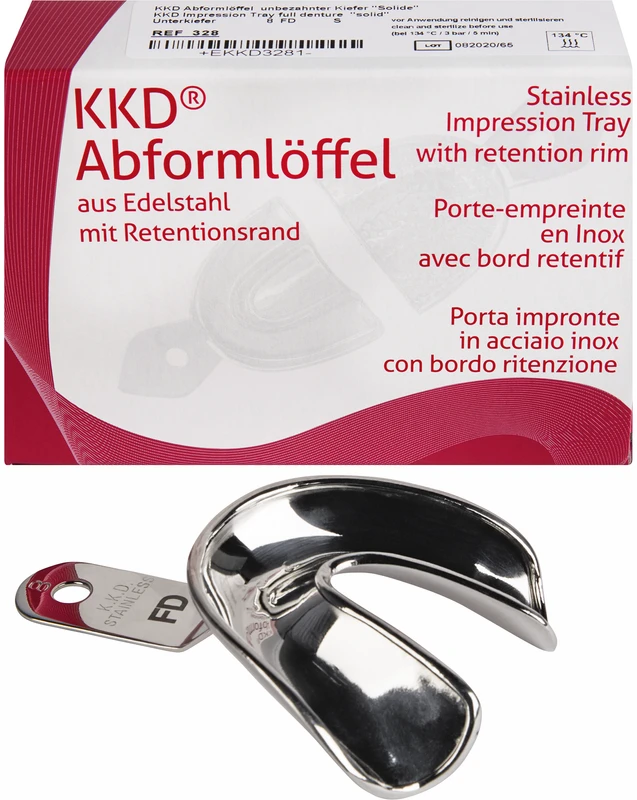 KKD® Abformlöffel unbezahnt  Stück  UK-8 FDS, voll