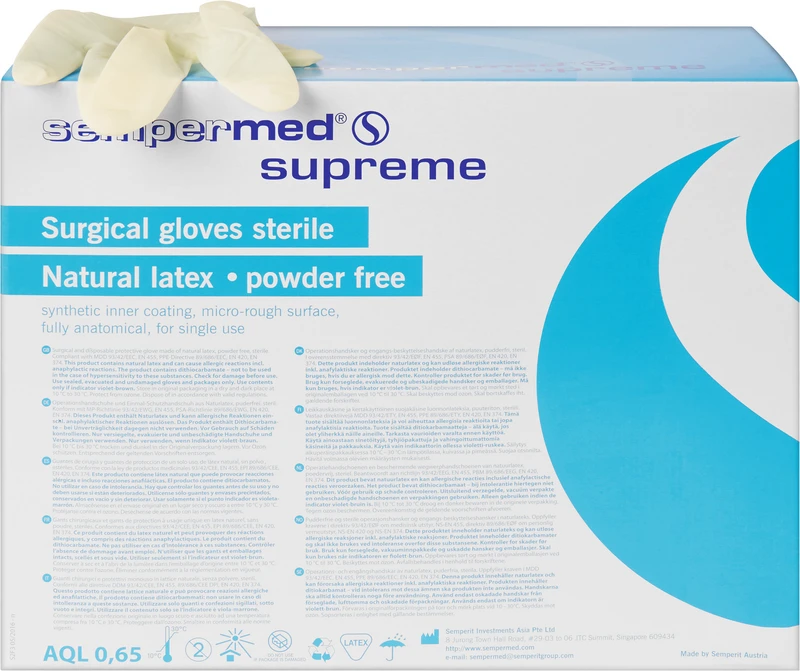 Sempermed® supreme  Packung  50 Paar puderfrei, naturweiß, Größe 6,5