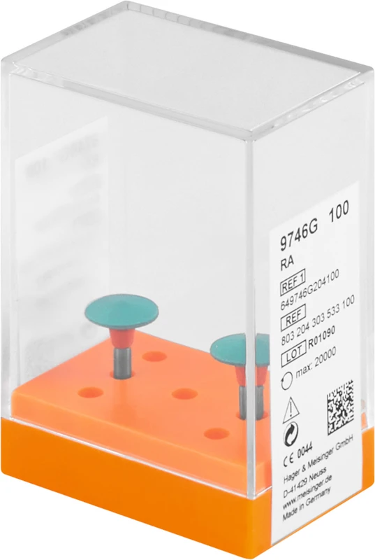 Diamantpolierer 9746  Packung  2 Stück grün grob, RA, Figur 303, 2,5 mm, ISO 100