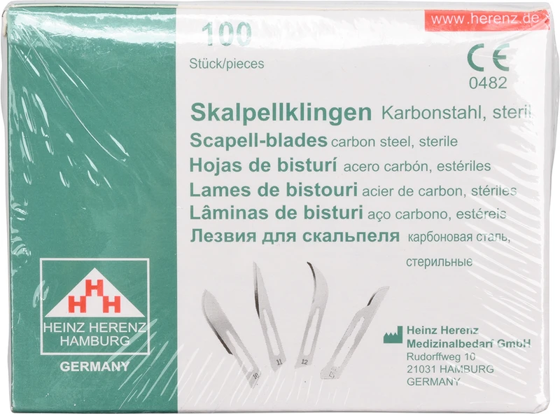 Skalpellklingen  Packung  100 Stück Nr. 15-C, 04-HER-00002, Steril