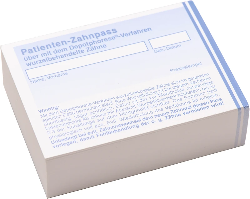 Patienten-Zahnpass   Stück  100 Blatt