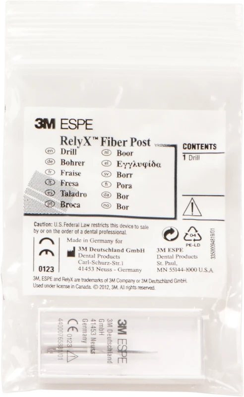 RelyX Fiber Post 3D Wurzelstiftbohrer  Stück  Bohrer Größe 0 Ø 1,1 mm weiß