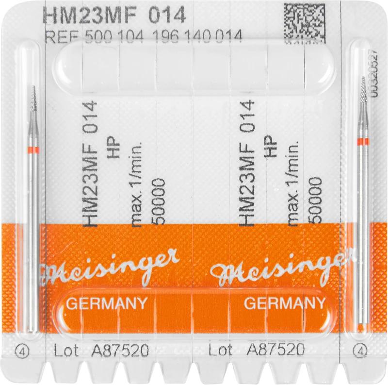 HM-Fräser MF  Packung  2 Stück kreuzverzahnt, rot fein, HP, Figur 196, ISO 014