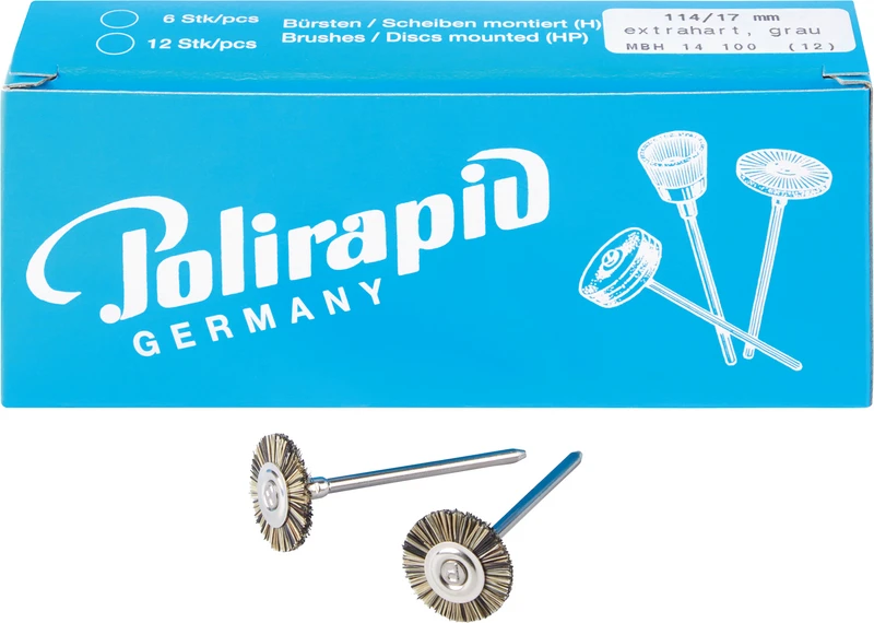 Miniaturbürsten  Packung  12 Stück HP, Borste extrahart, Ø 17 mm